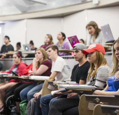 College students in a classroom